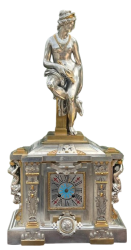 achat-pendule-bronze-argentee
